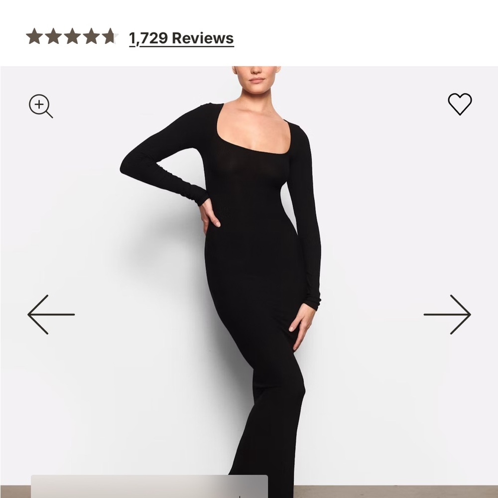 SKIMs Black Long Sleeve Dress